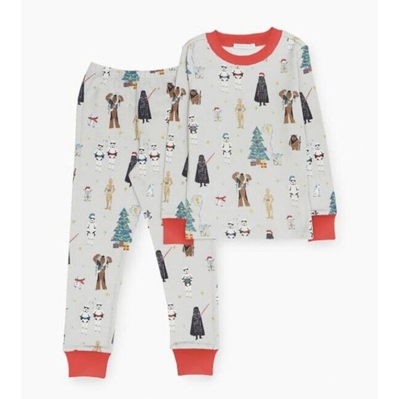 Pottery Barn Kids STAR WARS HOLIDAY PAJAMAS sz. 4 Organic Cotton Christmas - Picture 7 of 7
